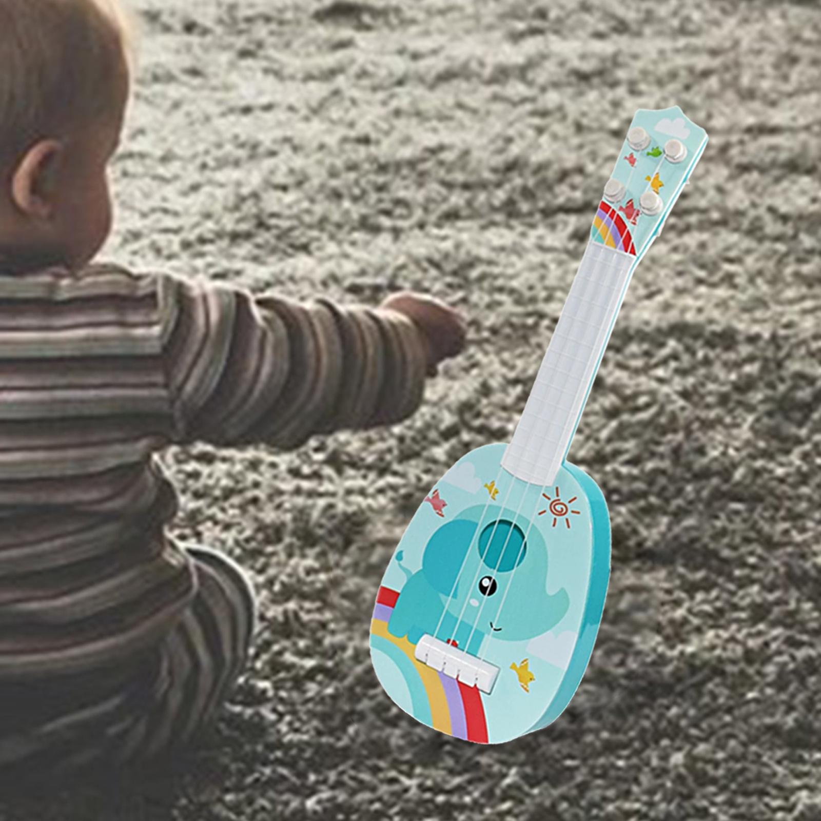 Realistic Ukulele Toys Adjustable Strings Ukulele for Beginner Toddlers Kids