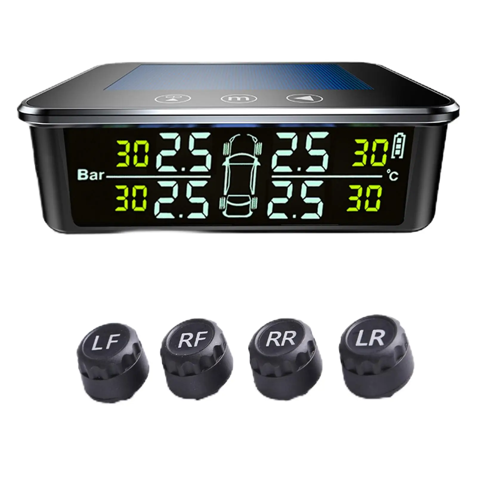 Car Tire Pressure Monitoring System with 4 Sensors LCD Display Digital Tire Diagnostic Kit for Auto RV Trailer Camper Truck