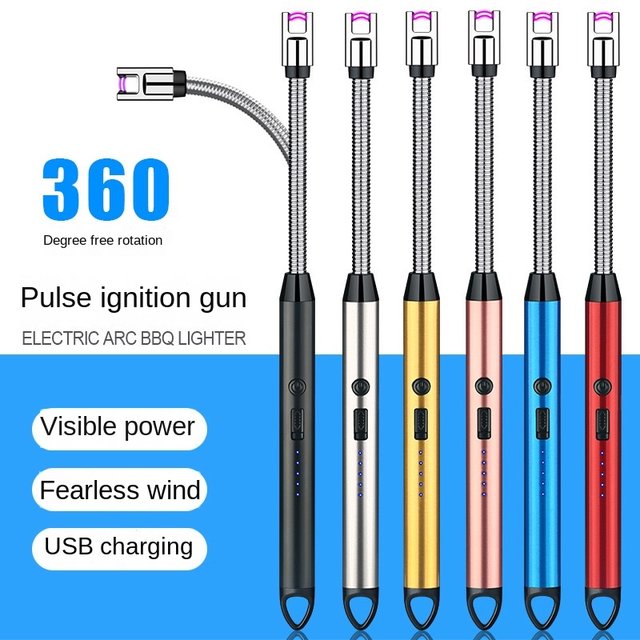 Accendino per barbecue ad arco elettrico a 360 ° USB antivento senza fiamma  accensione al Plasma accendini lunghi da cucina accendino a Gas per  fornello a Gas a candela - AliExpress