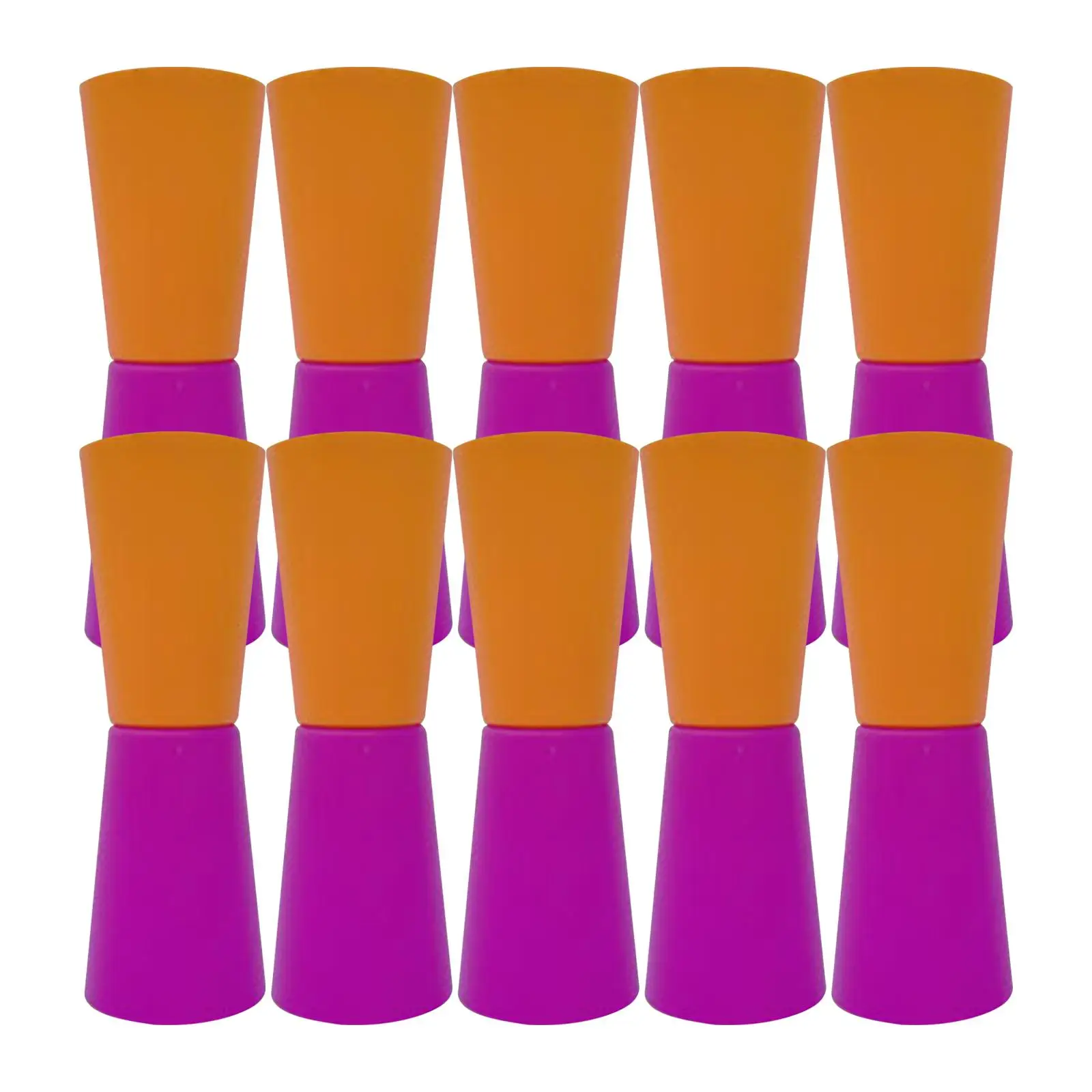 10Pcs Flip Cups Speed Agility Training Sport Equipment Reversed Cups Aid for Kindergarten Gym Rugby Activity Festive with Net