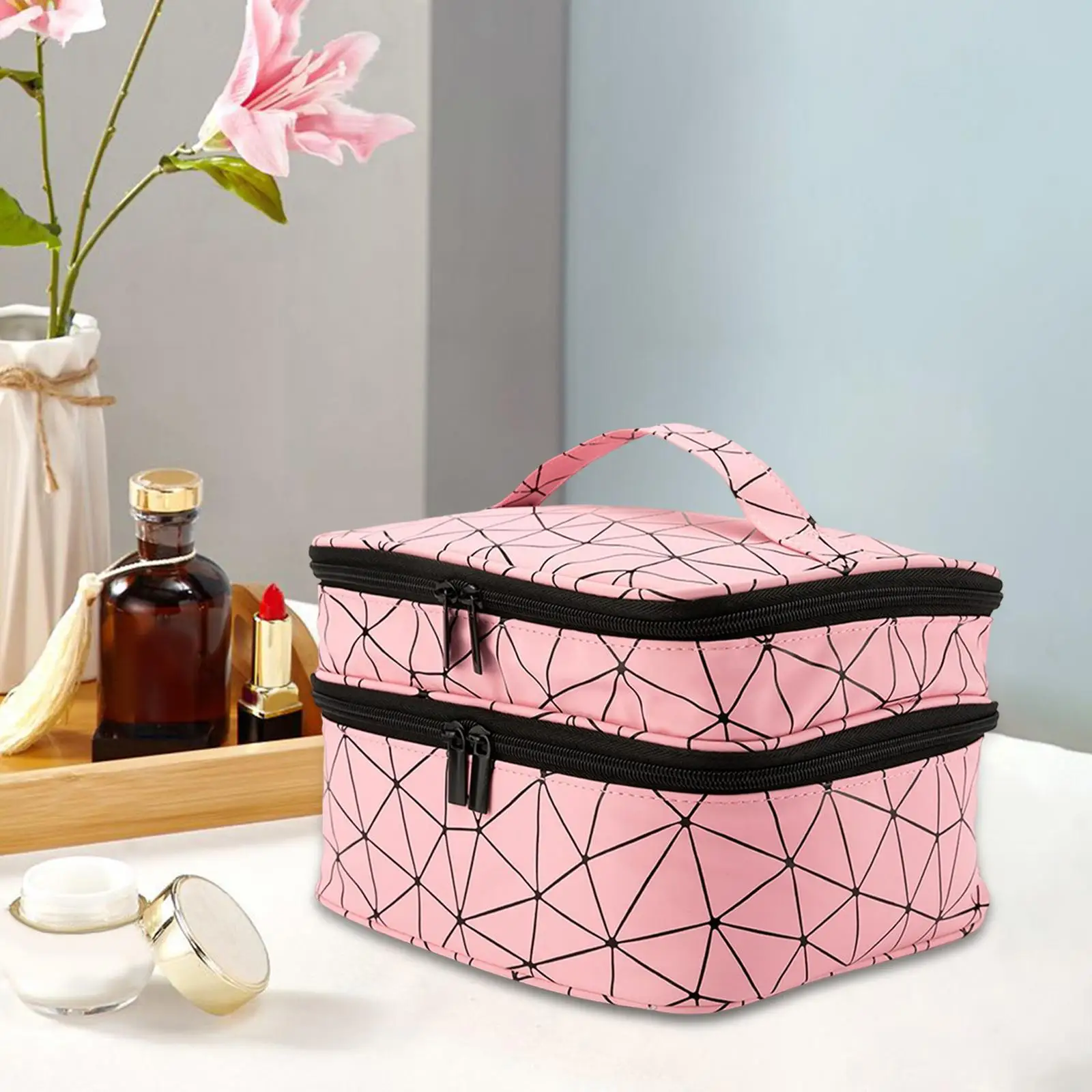 Nail Polish Carrying Case Bag Double Layer Holder Travel Case Nail Organizer for