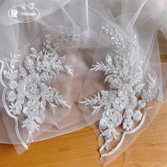 2PCS/1Pair 12 Colors Sequin Tube Bead Embroidery Lace