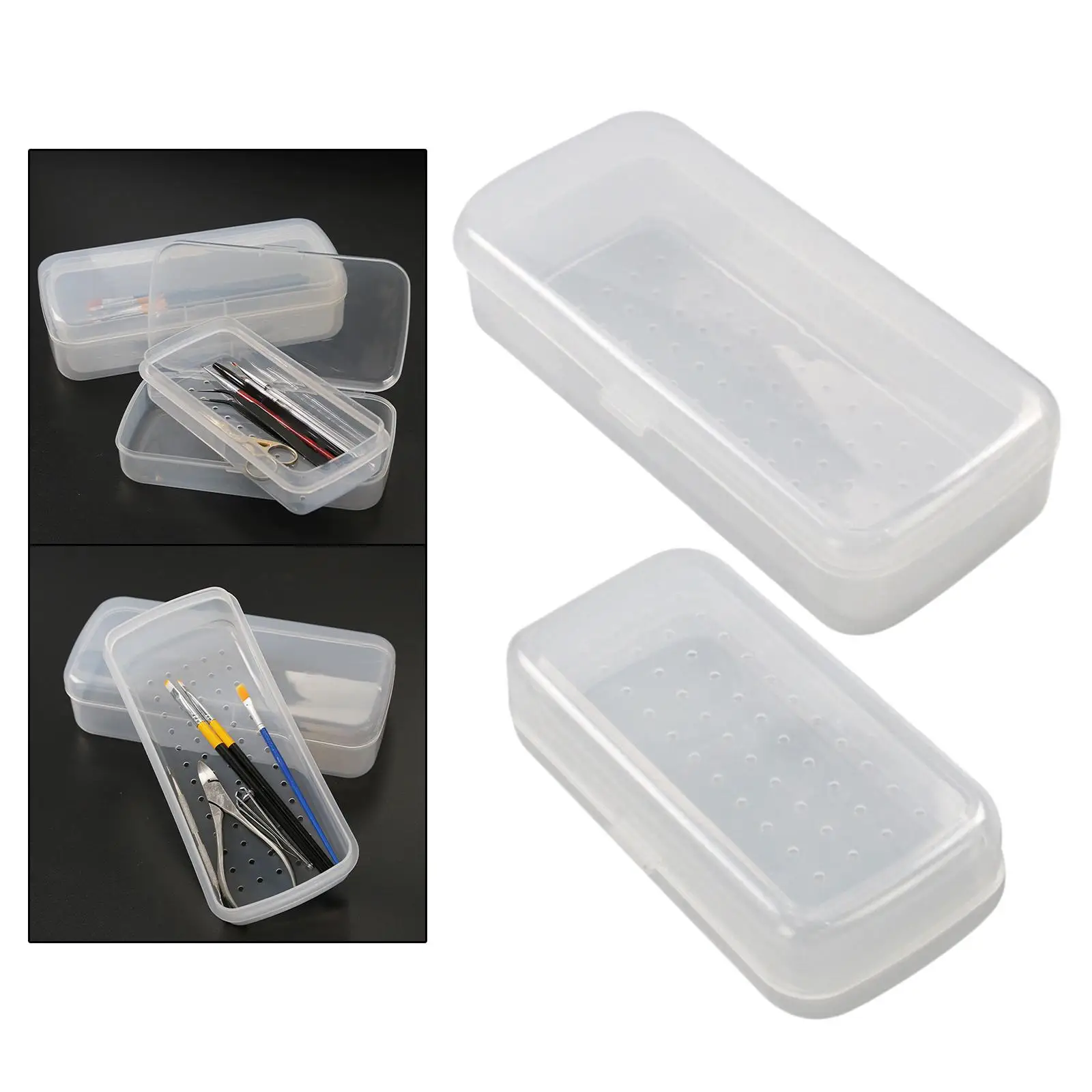 Transparent Plastic Sterilizing Tray for Nail,Tweezers ,Easy Visibility and Access Waterproof , Easy to Clean Durable Portable