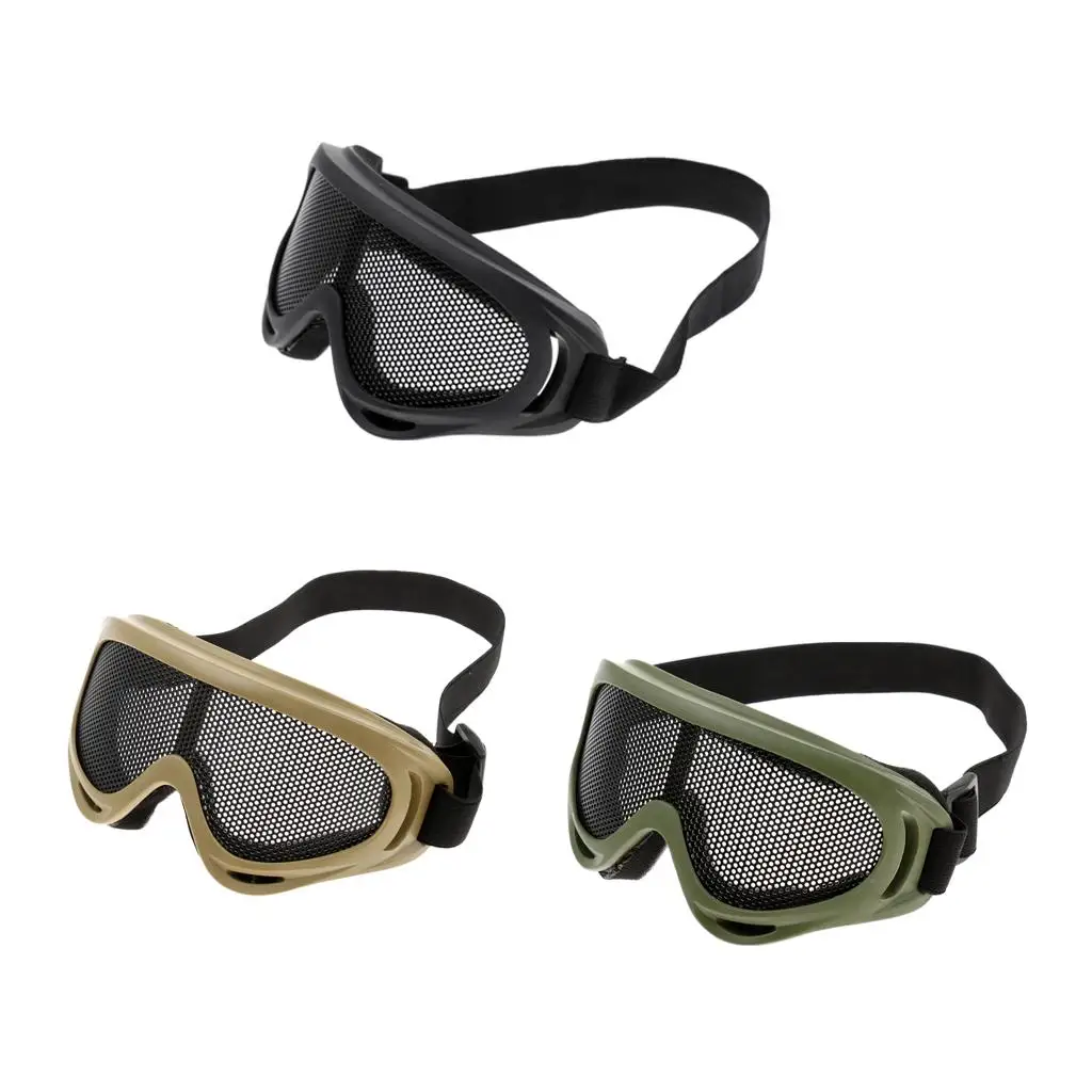 Outdoor Sports Goggles Mask Safety Steel Mesh Eyewear Eye Protective Glasses