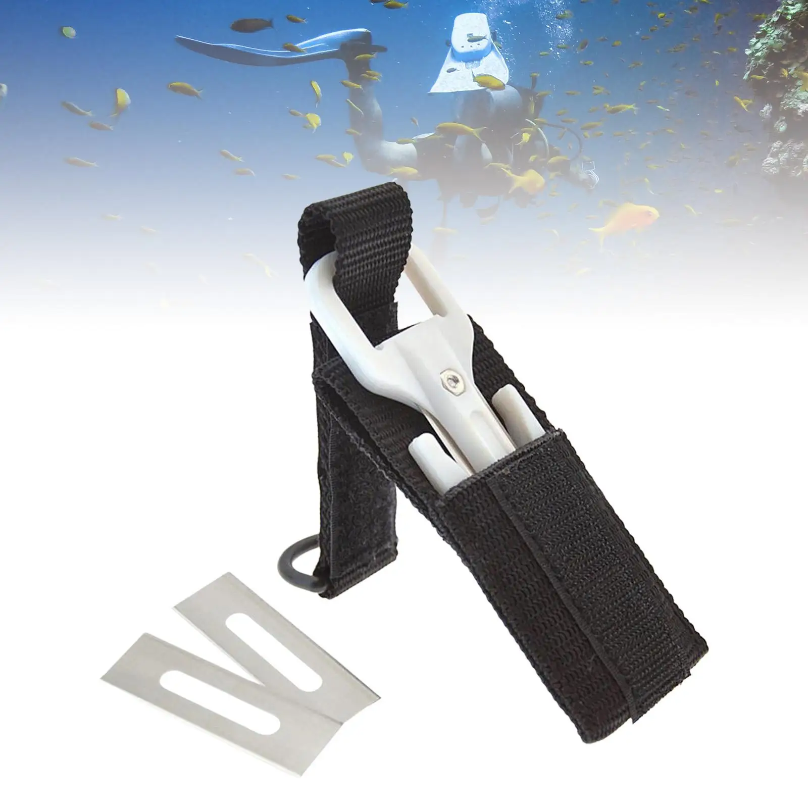 Nylon Scuba Dive Line Cutter Cutting Tool with Webbing Snorkeling Knives for Spear Fishing Underwater Diving Emergency Surf