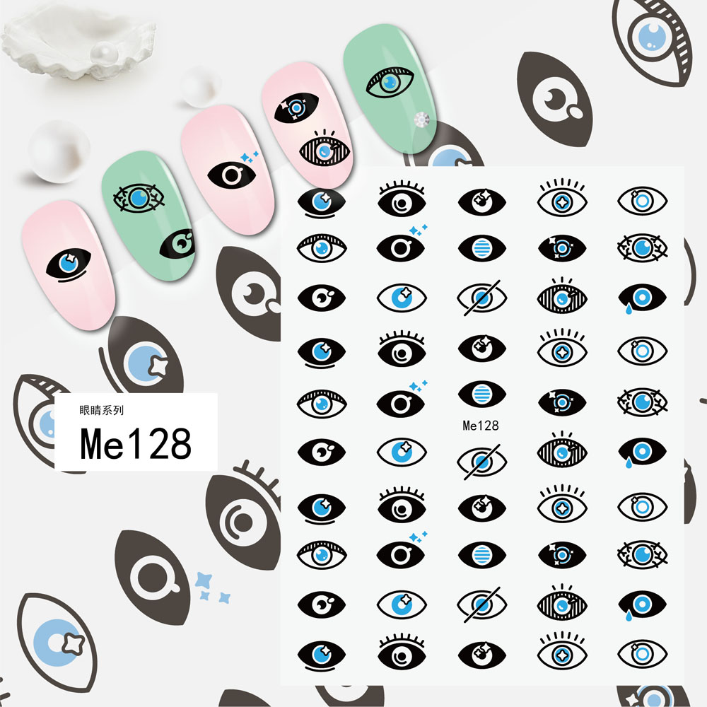 Best of 1 Sheet 3D Blue Evil Eye Design Nail Art Decals DIY Self-Adhesive Charms Abstract Line Sliders Decoration Colorful Nail Stickers Reviews & Tips - Image 5