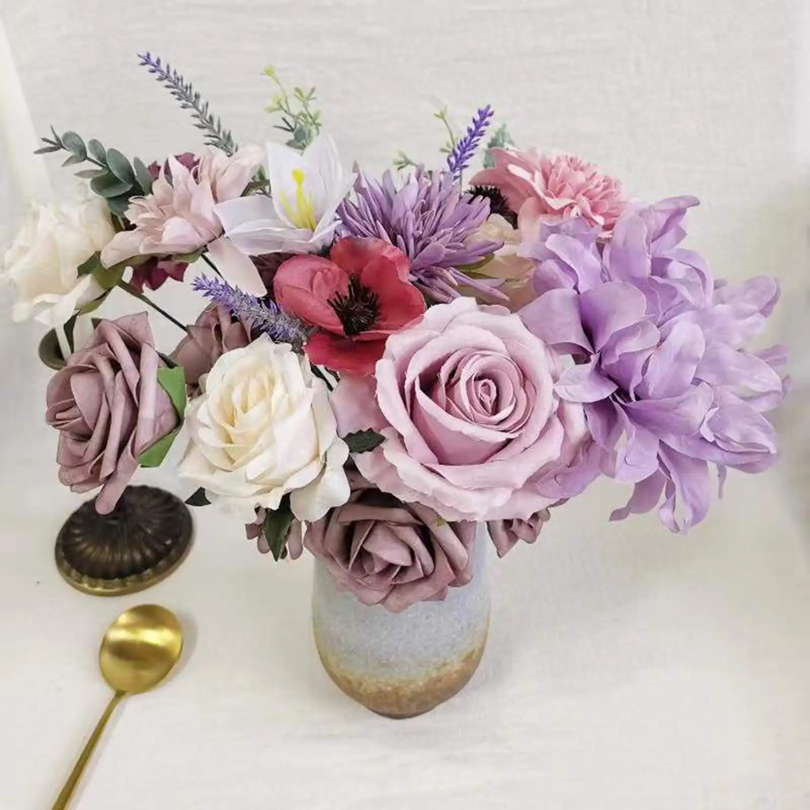 Artificial Flowers Box Valentine Day Gifts DIY Bouquets Anniversary for Table Centerpieces Wedding Girlfriends Wife Lovers