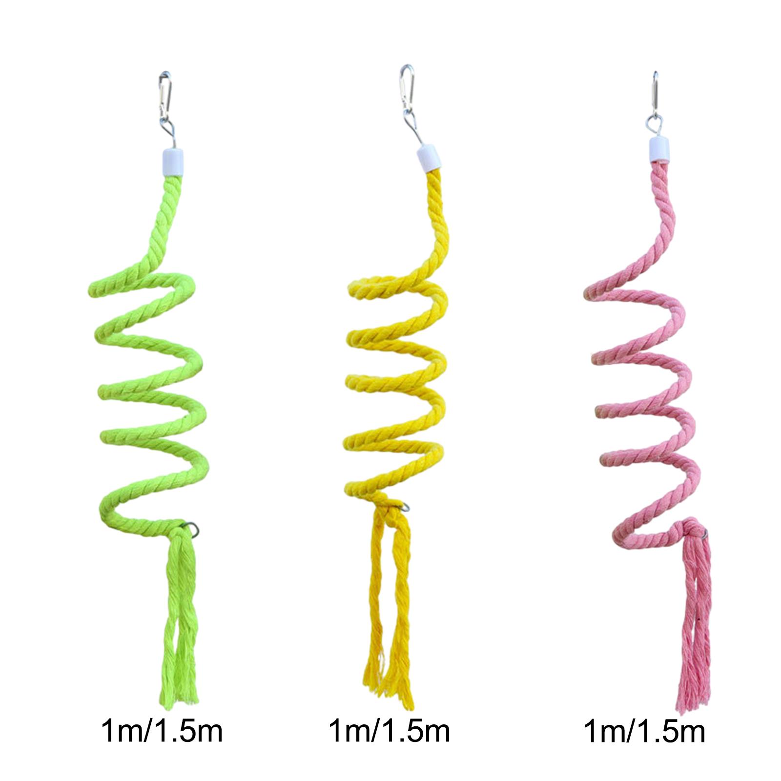 Bird Rope Perch Pet Supplies Cotton Rope Chewing Parrot Spiral Swing Perch for Parakeets Lovebirds Cockatiels Conures Budgies