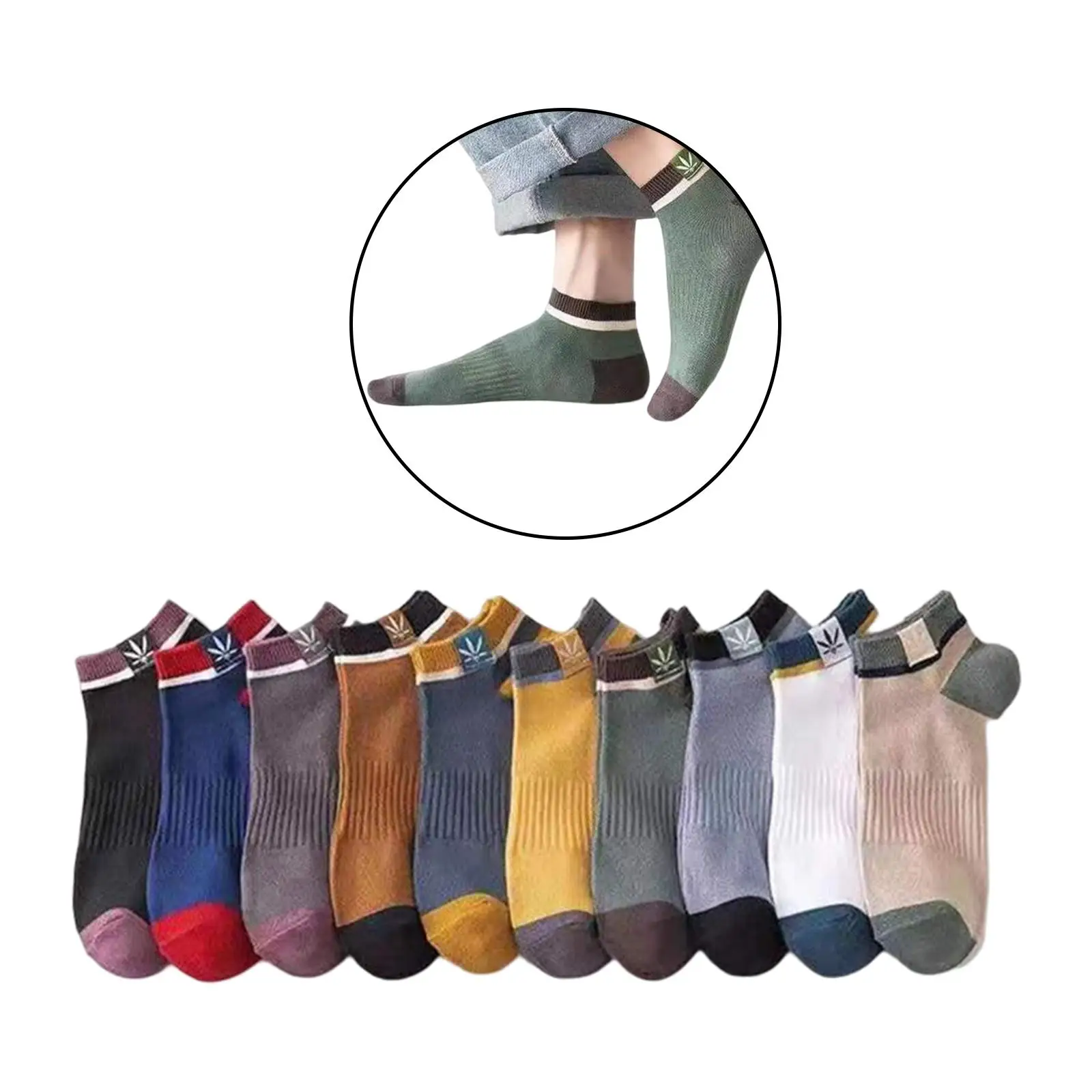 10 Pairs Mens Ankle Socks Soft Low Cut Sweat Wicking Casual Socks for Sports Men Women