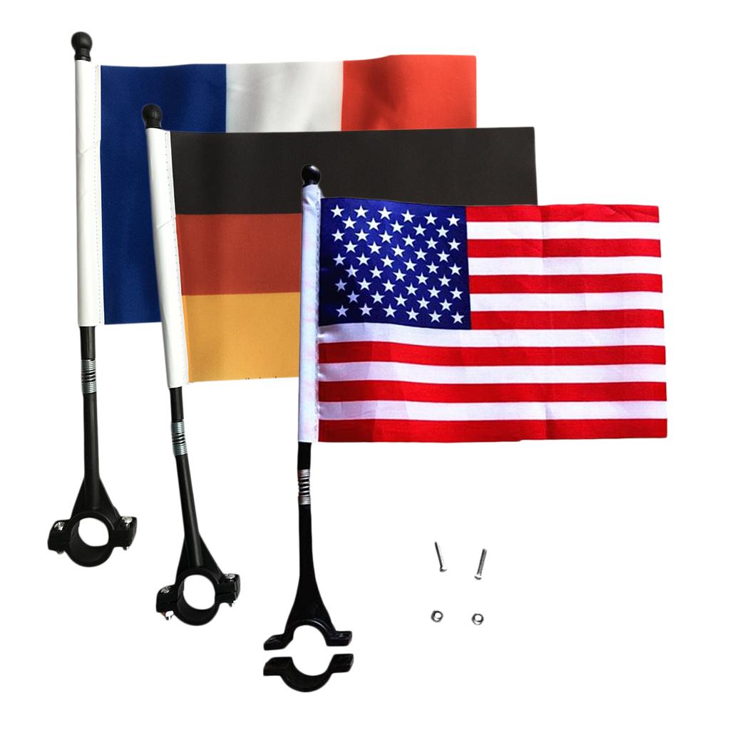 Bicycle Safety Flag Kid Bike Tricycle Scooter Handle Bars Decoration National Flags for Motorbike Decor Banner