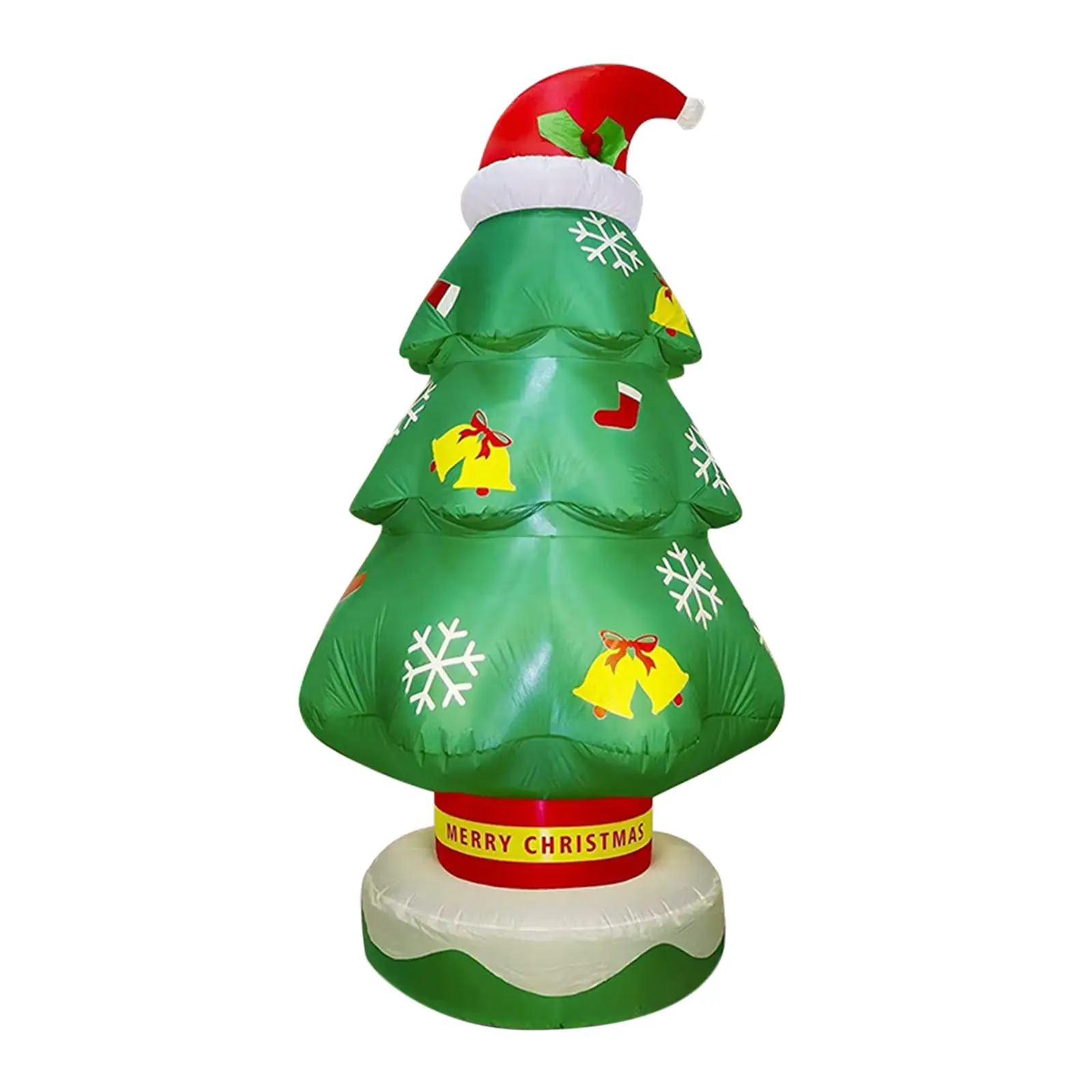 Inflatable Christmas Tree LED Lighted Xmas Tree Red Hat Decoration for Outdoor Indoor Porch