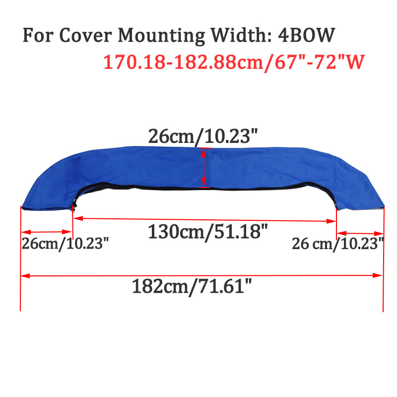 600D 4-Bogen-Bimini-Top-Kofferraumabdeckung ohne Rahmen, Yacht-Bootsabdeckung mit Reißverschluss, UV-beständig, wasserdicht, staubdicht, Marine-Zubehör – Detail 15