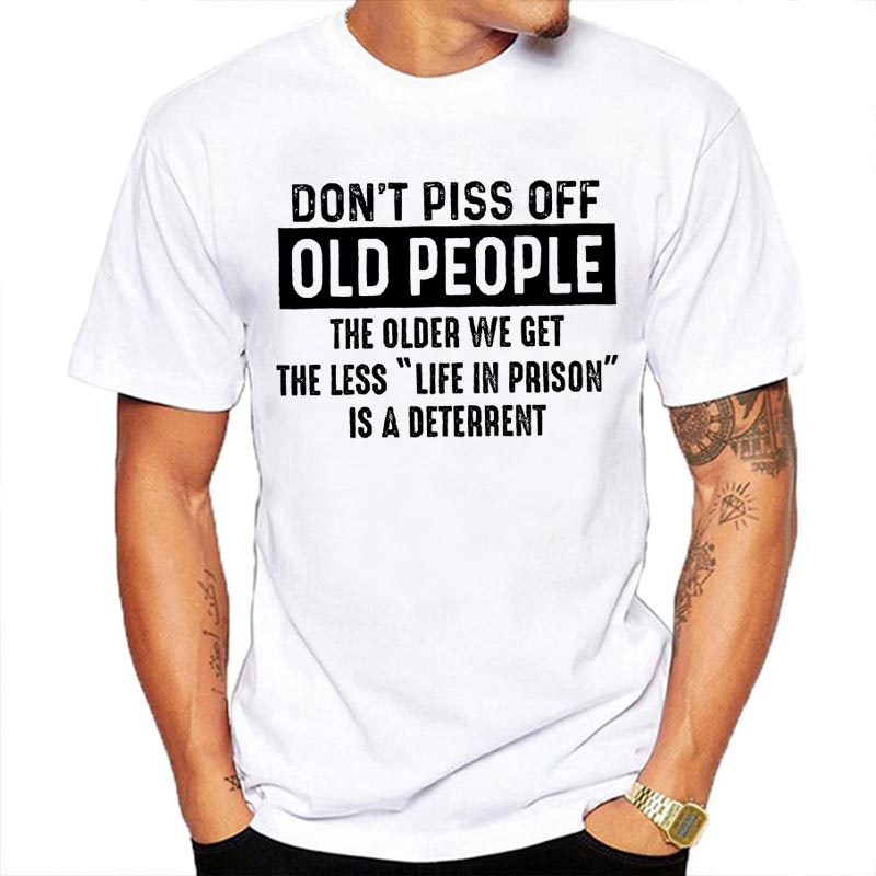 Verpiss alte Leute nicht lustige Männer Frauen Sommer T-Shirt lose kurz ärmel ige lässige Basic-Shirt o Hals T-Shirt für Männer Overs ize – Detail 3