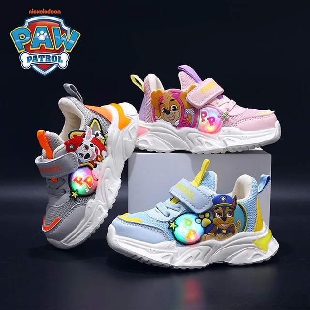 PAW Patrol Baby LED Shoes With Lights Mesh Toddler Shoes For Kids Boys Luminous Baby Girls Shoes Glowing For Size 21-25