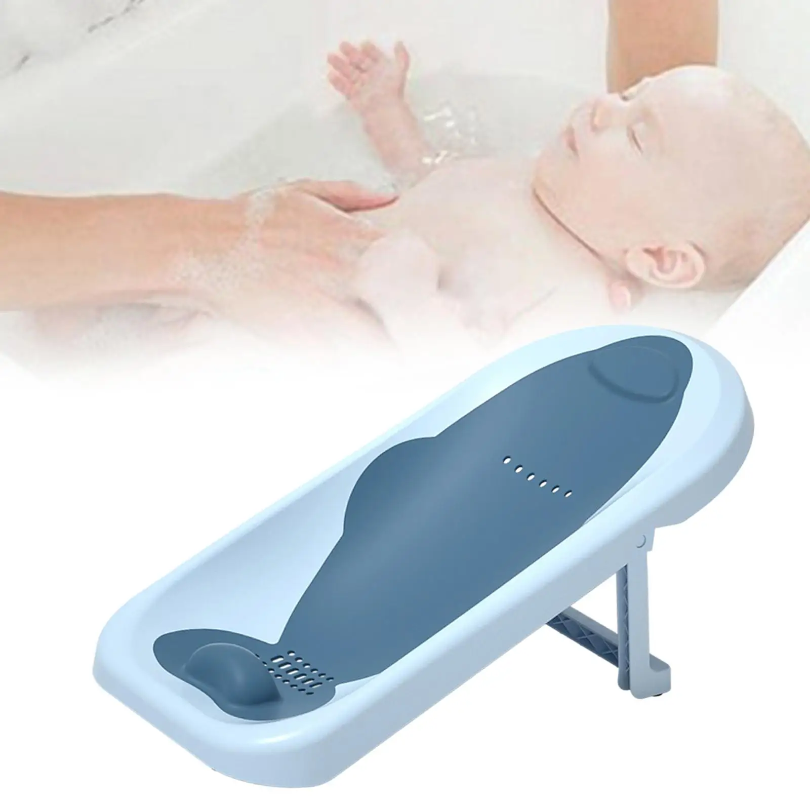 bath Seat Support Rack Soft Anti Slip Comfortable Bath Tub Lounger Kids Bathtub Bath Shower Rack for 0-6 Months Infant Baby