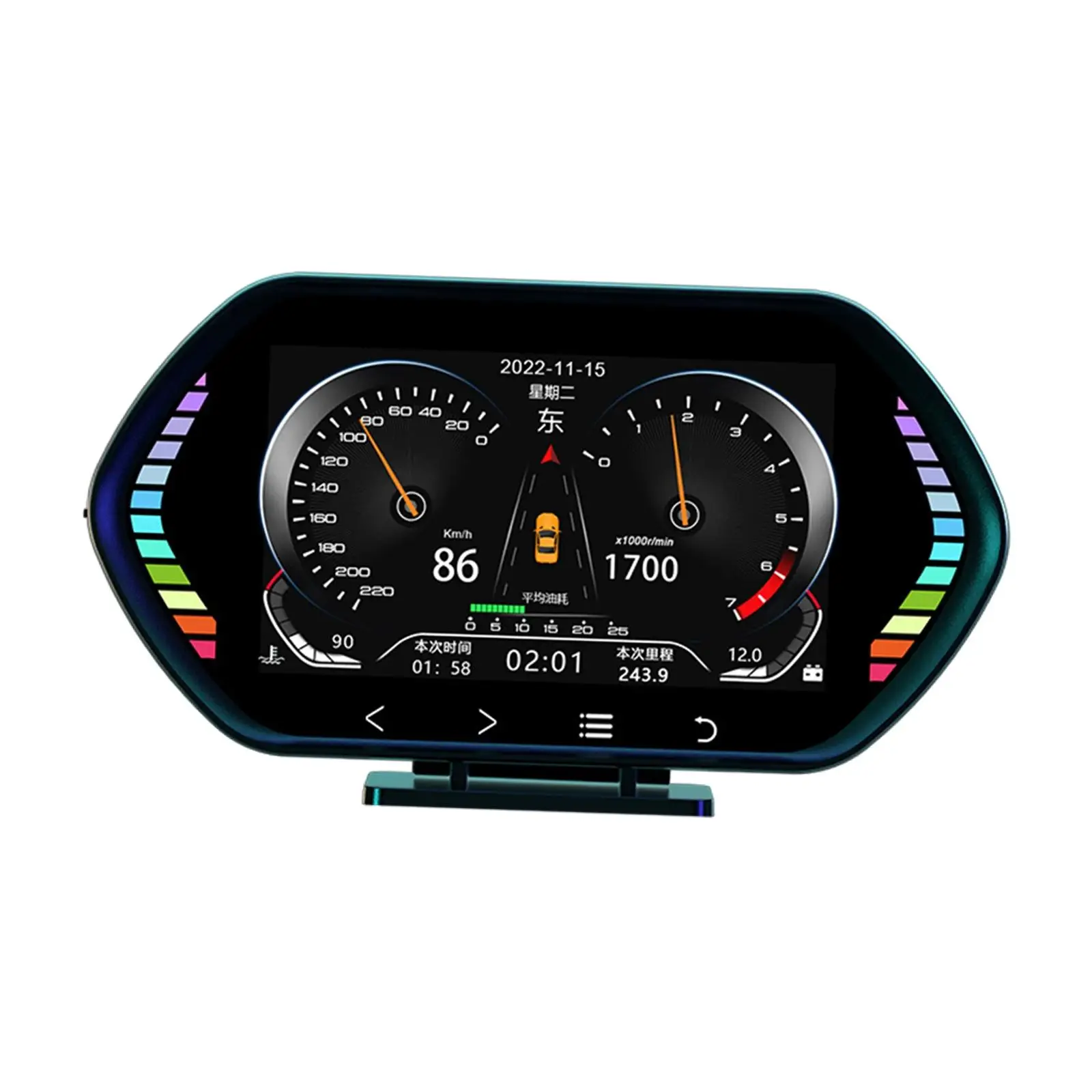 OBD2 Gauge Display 4.5inch OBD LCD Display OBD+GPS Smart Gauge for Cars