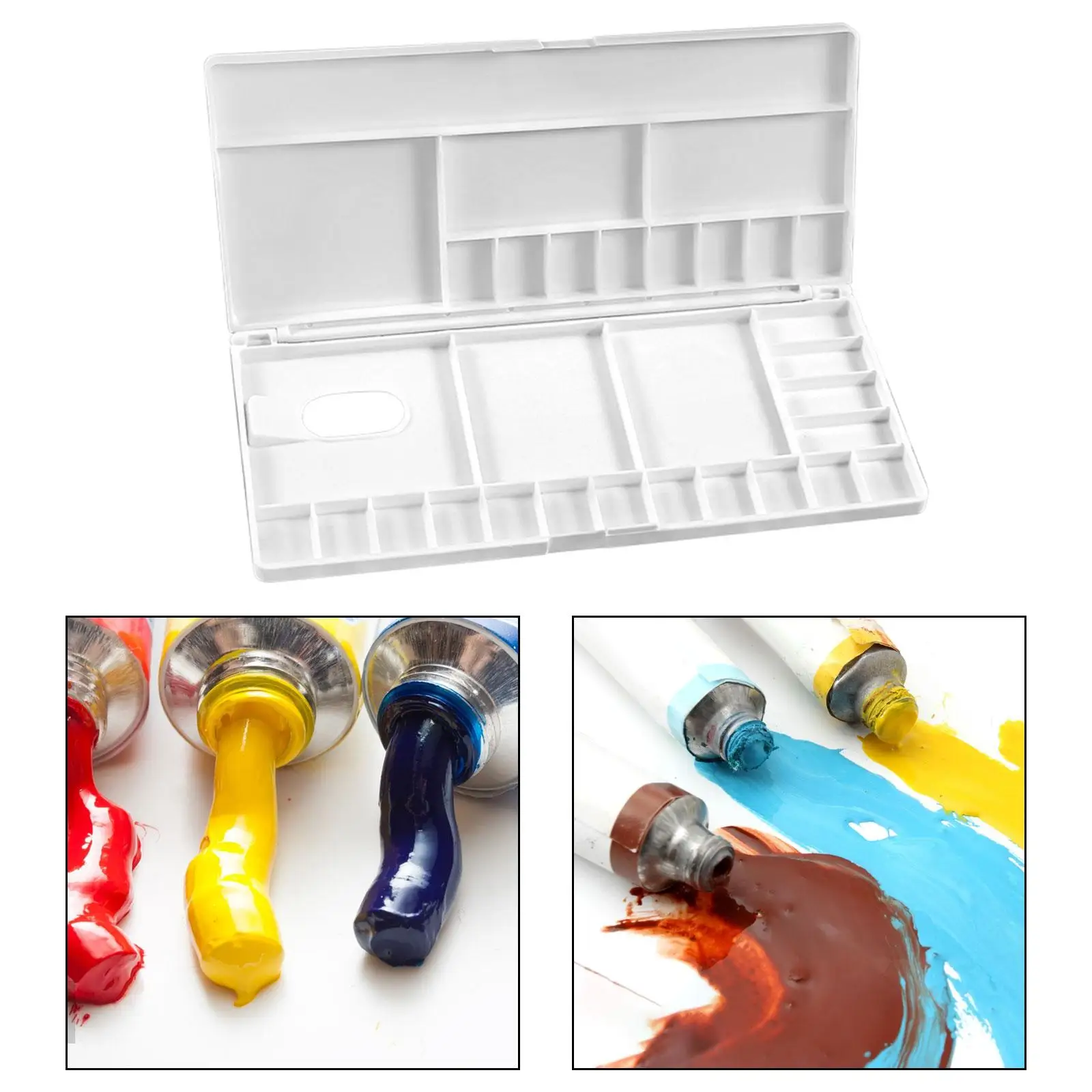 Watercolor Palette with Cover with Mixing Area 24 Wells Airtight Tray Paint Palette Paint Pallet for Acrylic Painting Travel