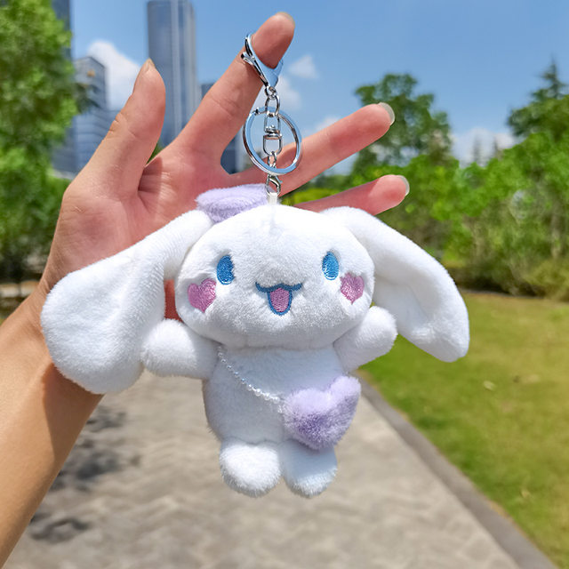 Kawaii Sanrio Cinnamoroll Keychain Ornaments Pendant for Bag Girls