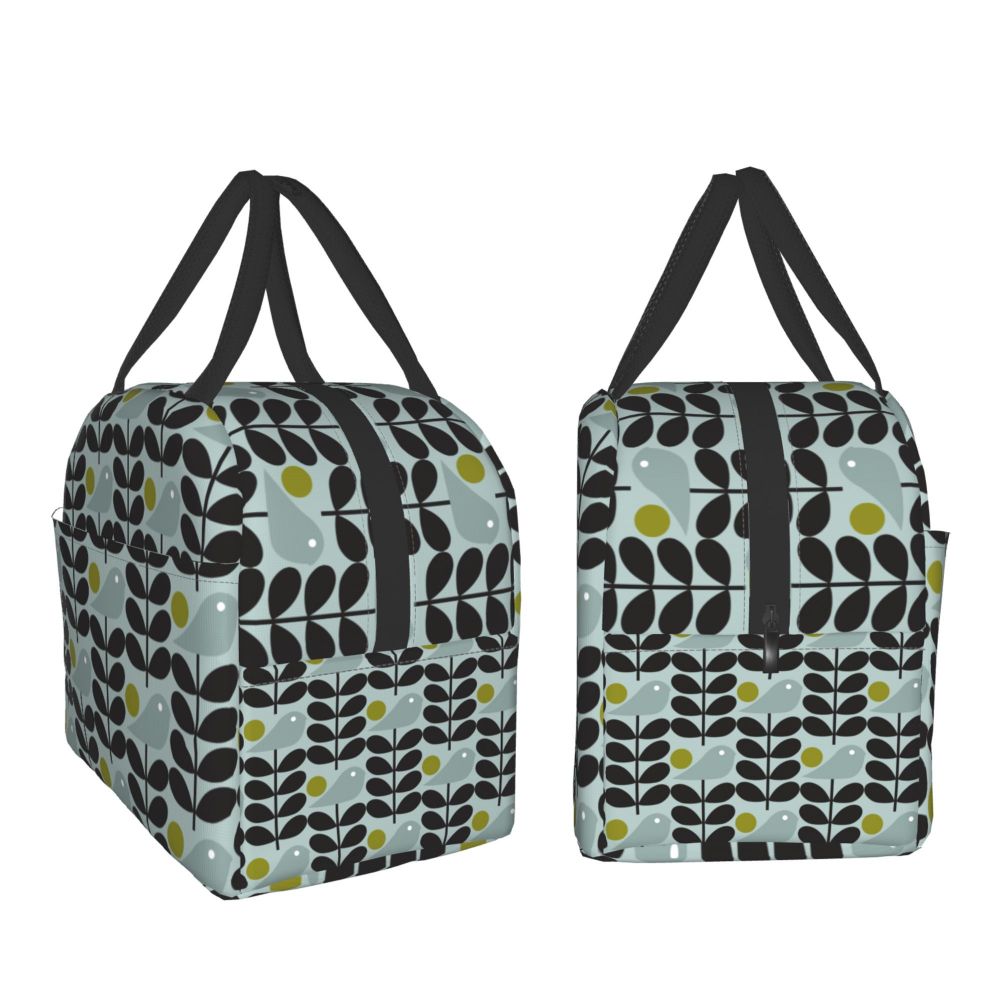 orla kiely pássaros isolados sacos de almoço para mulheres escandinavo flores refrigerador portátil comida térmica lancheira trabalho escola viagem