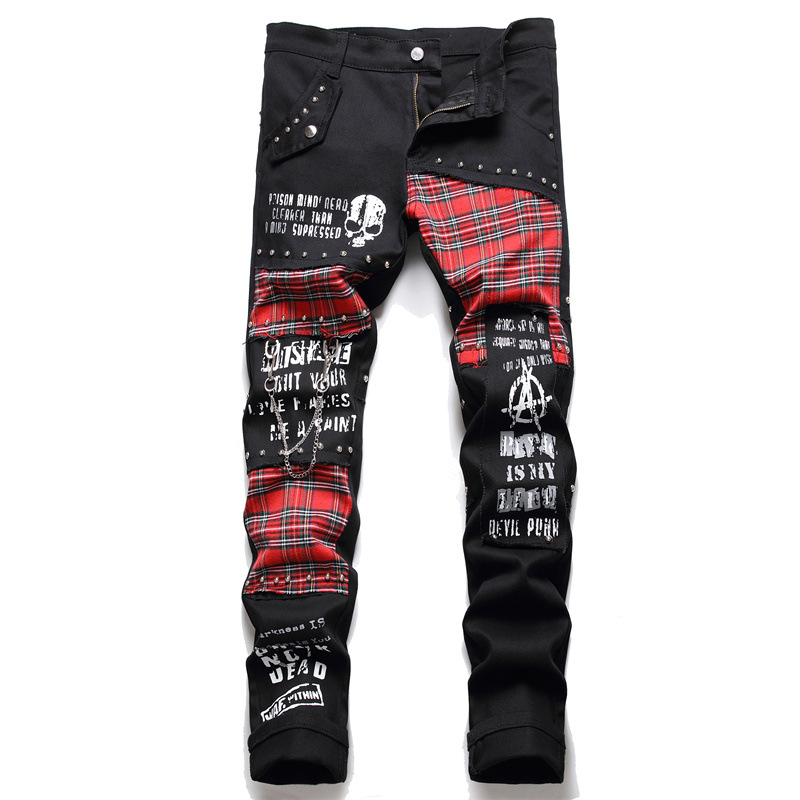 Men's Scotland Red Plaid Patchwork 