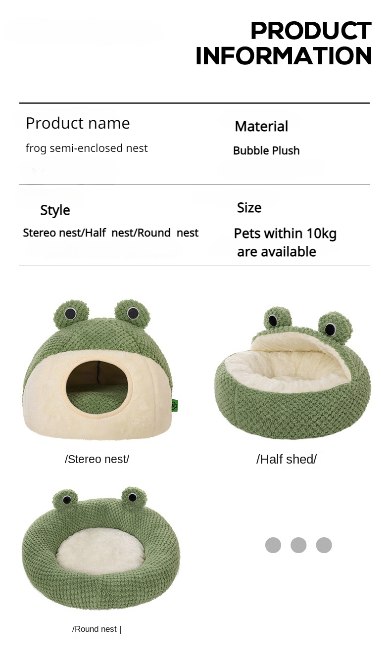 Title 2, Plush Green Warming Detachable Semi-enclosed Pe...