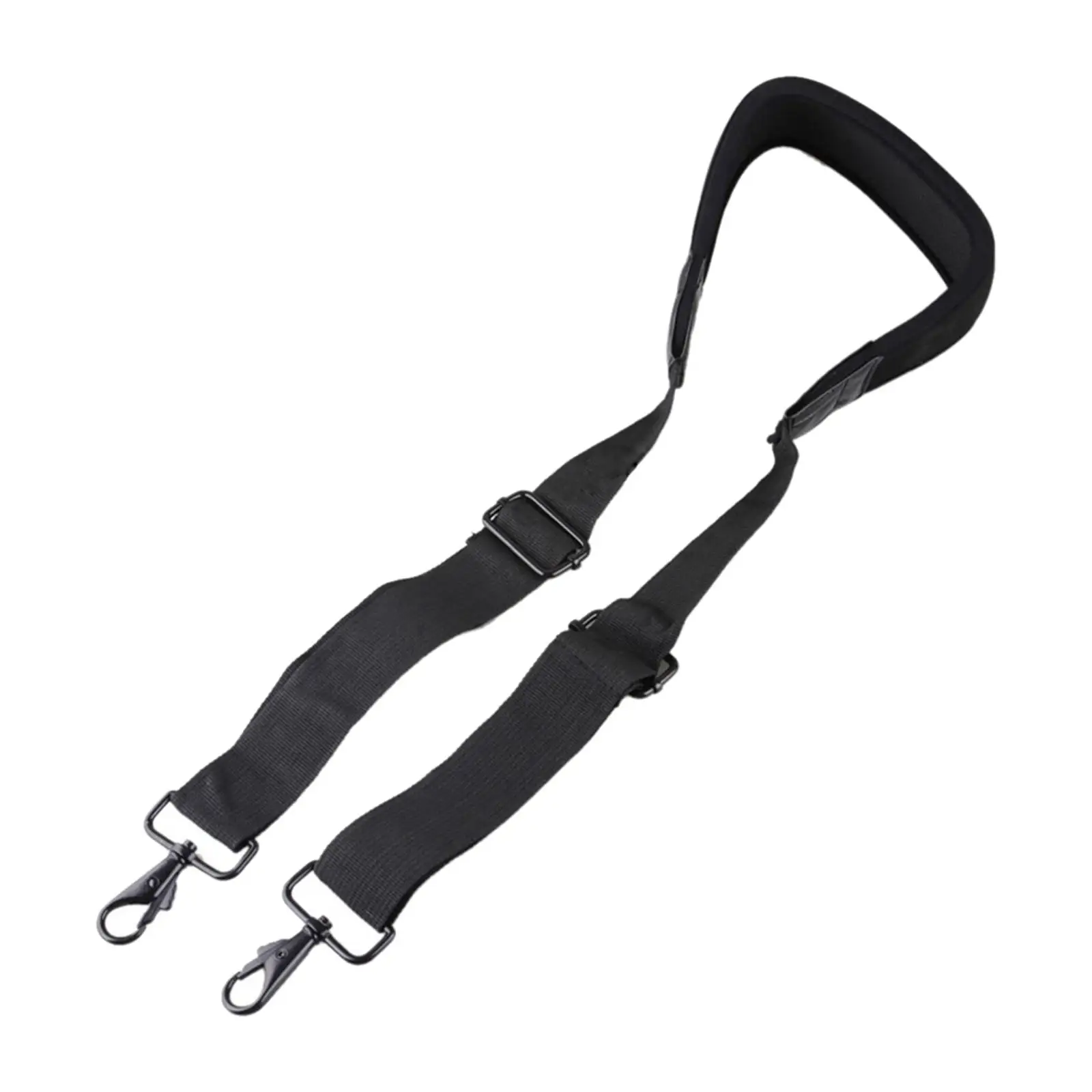 Shoulder Strap Belt Adjustable with Metal Hooks Soft Comfortable 52inch Black Thick Anti Slip for Camera Luggage Bag Laptop