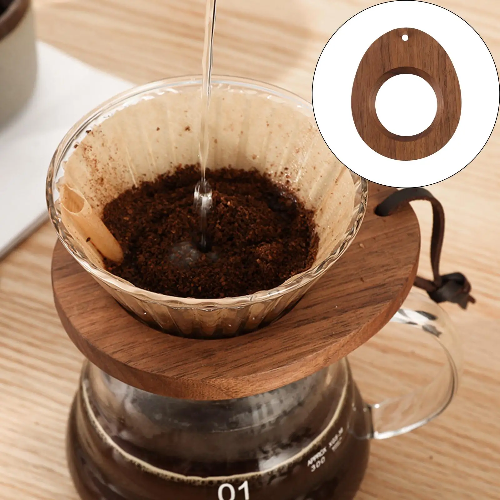Wood Coffee Filter Cup Holder Funnel Drip Cafe Accessory Sufficient Extraction for Home Bar
