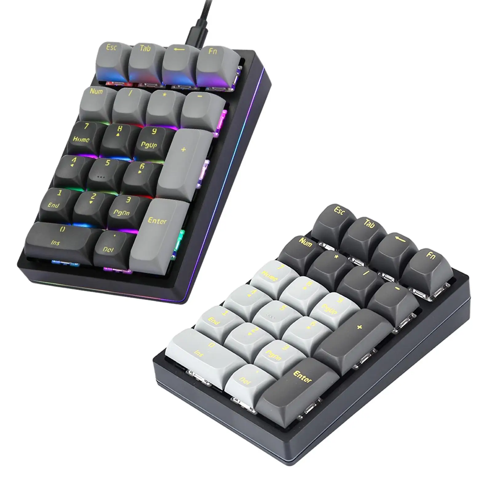 K Keys Mechanical Gaming Keyboard Portable  RGB Backlight  Numeric Keypad for Gamer Laptop Desktop PC DIY for  Switch