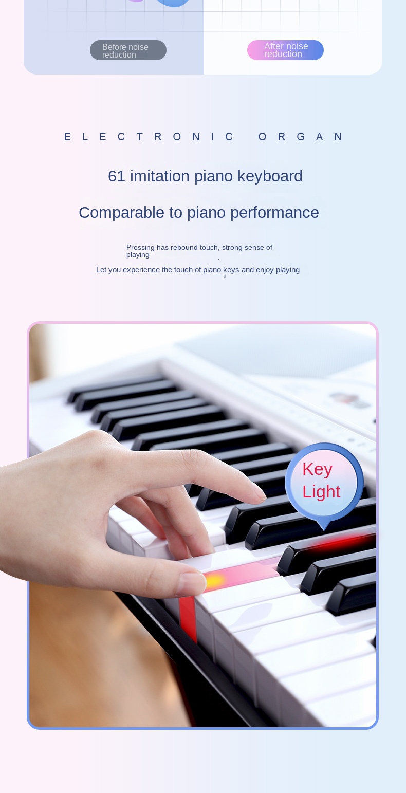 Title 14, White Electronic Organ Toddlers Beginners 61 Ke...