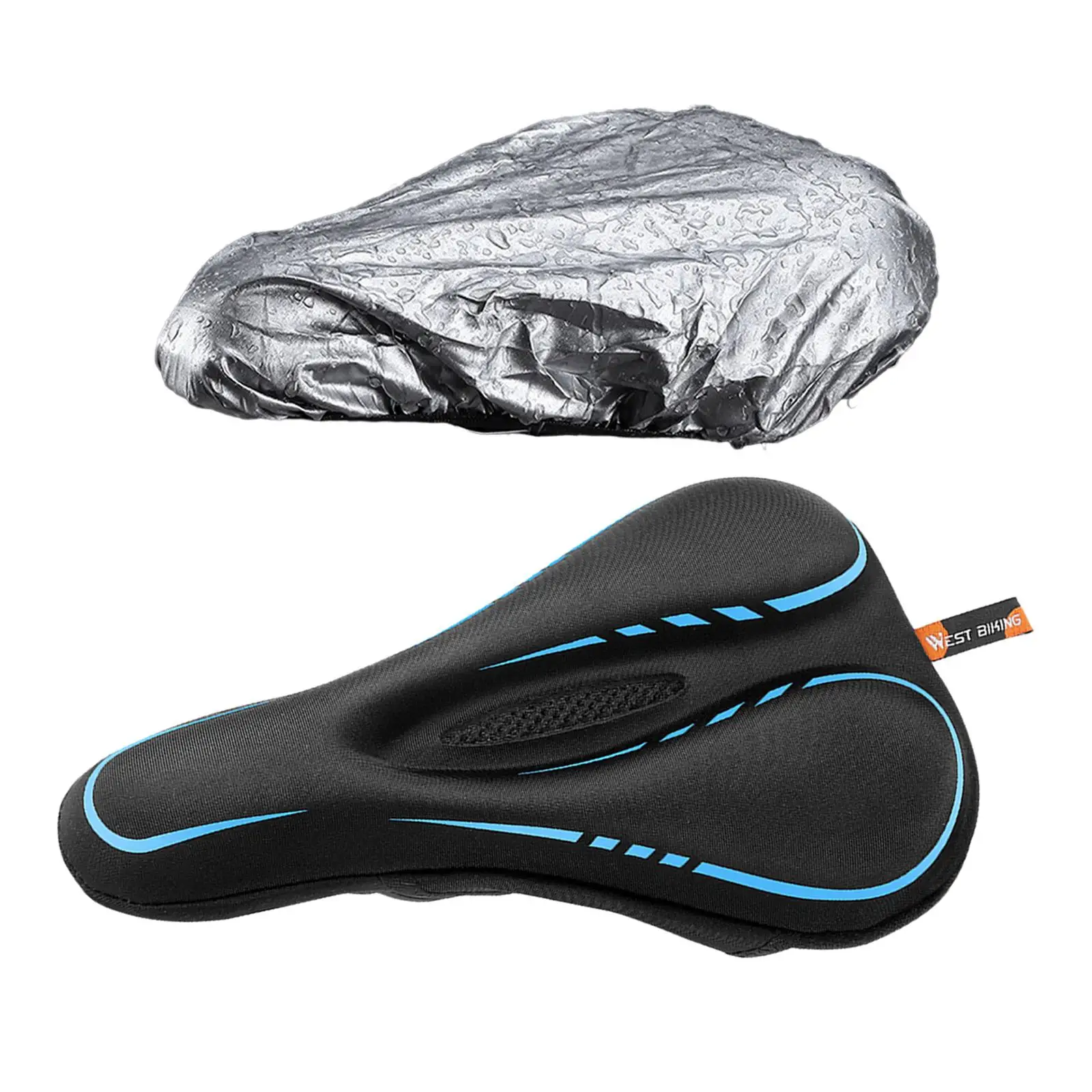 Comfortable Bike Saddle Cushion Pad Non Slip Rain Cover Storage Shockproof Breathable for Mountain Road Bike Cycling Accessories