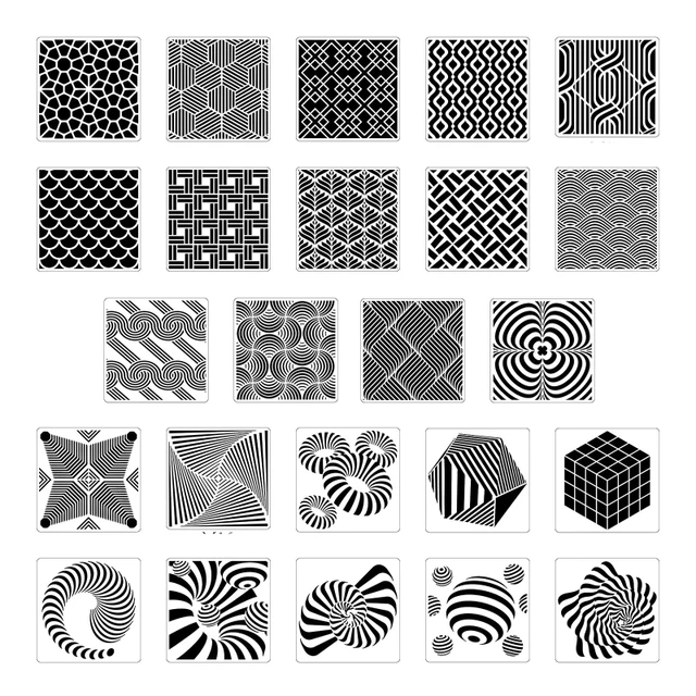 Y3NC 24Pieces Drawing PET Templates Art Geometric Stencils 6''x 6