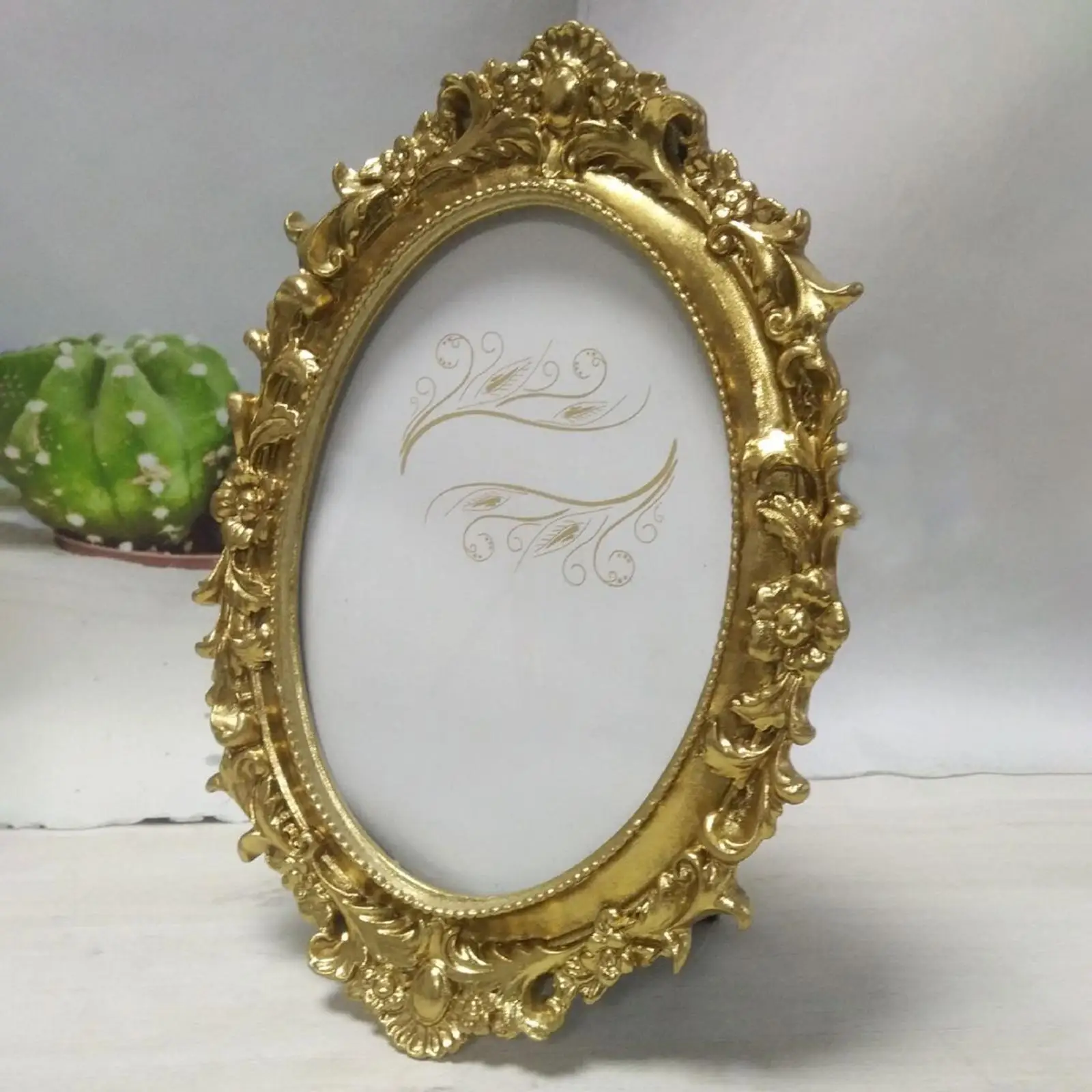 Photo Frame, Wall Mounted Freestanding Arts Portrait Oval Picture Frame