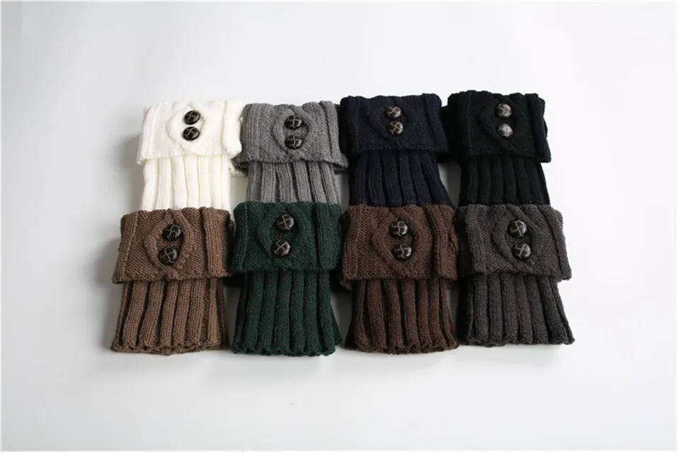 Gestrickte Gamaschen für Damen, Beinwärmer für Herbst/Winter, Lolita, süßes Mädchen, kurze Stiefelmanschetten, Knöpfe, gehäkelt, Damenstiefel, kniehoher Stiefel – Detail 17