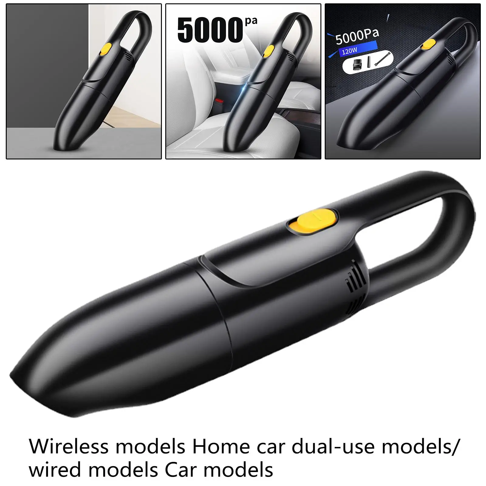 Handheld Mini Vacuum Cleaner Small 5000PA Powerful W/Strong Suction Car Vacuum Cleaner for Car Interior Cleaning Office