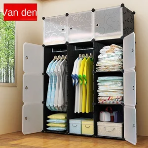 Simple European Style Wardrobe Storage Rack for Kids, PP Non-woven Fabric Clothes Storage Cabinet for Adults
