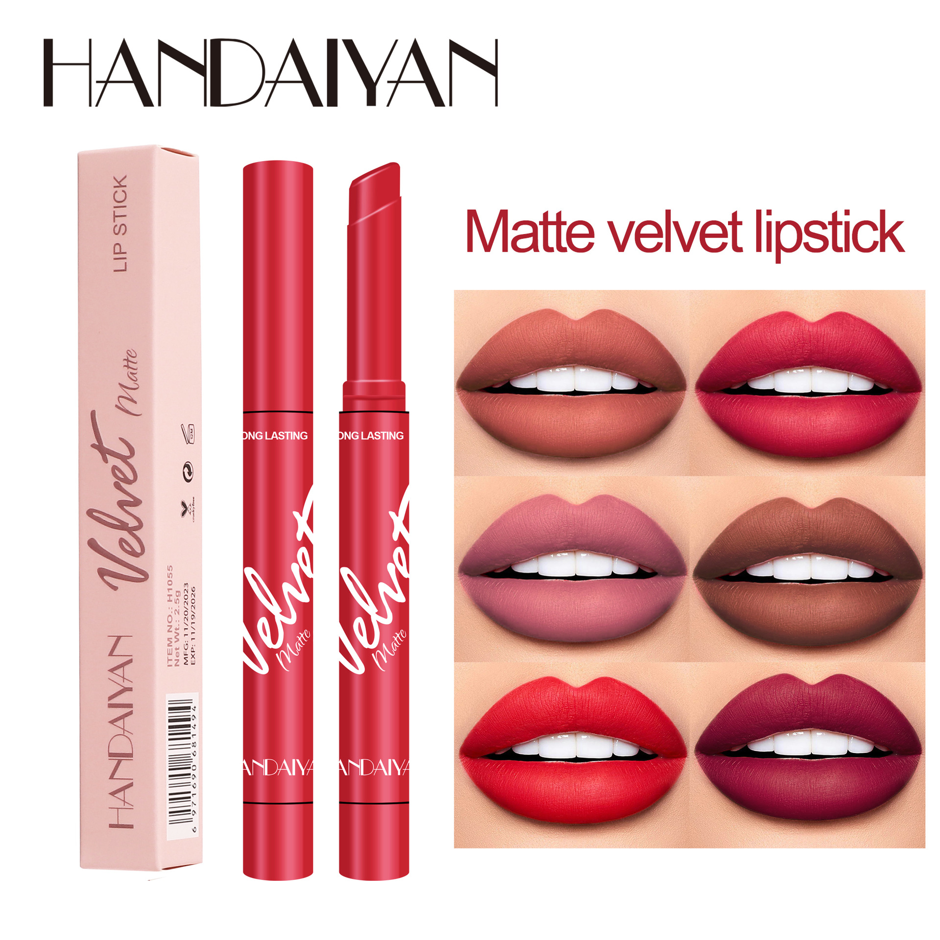 Best of Handaiyan 8 Colors Matte Waterproof Velvet Nude Lipstick Pink Red Sexy Lip Matt Long Lasting Pigments Makeup Reviews & Tips