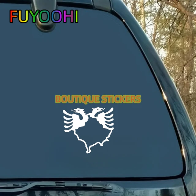 FUYOOHI Coolest Funny Kosovo Map Albania Double-Headed Eagle Car