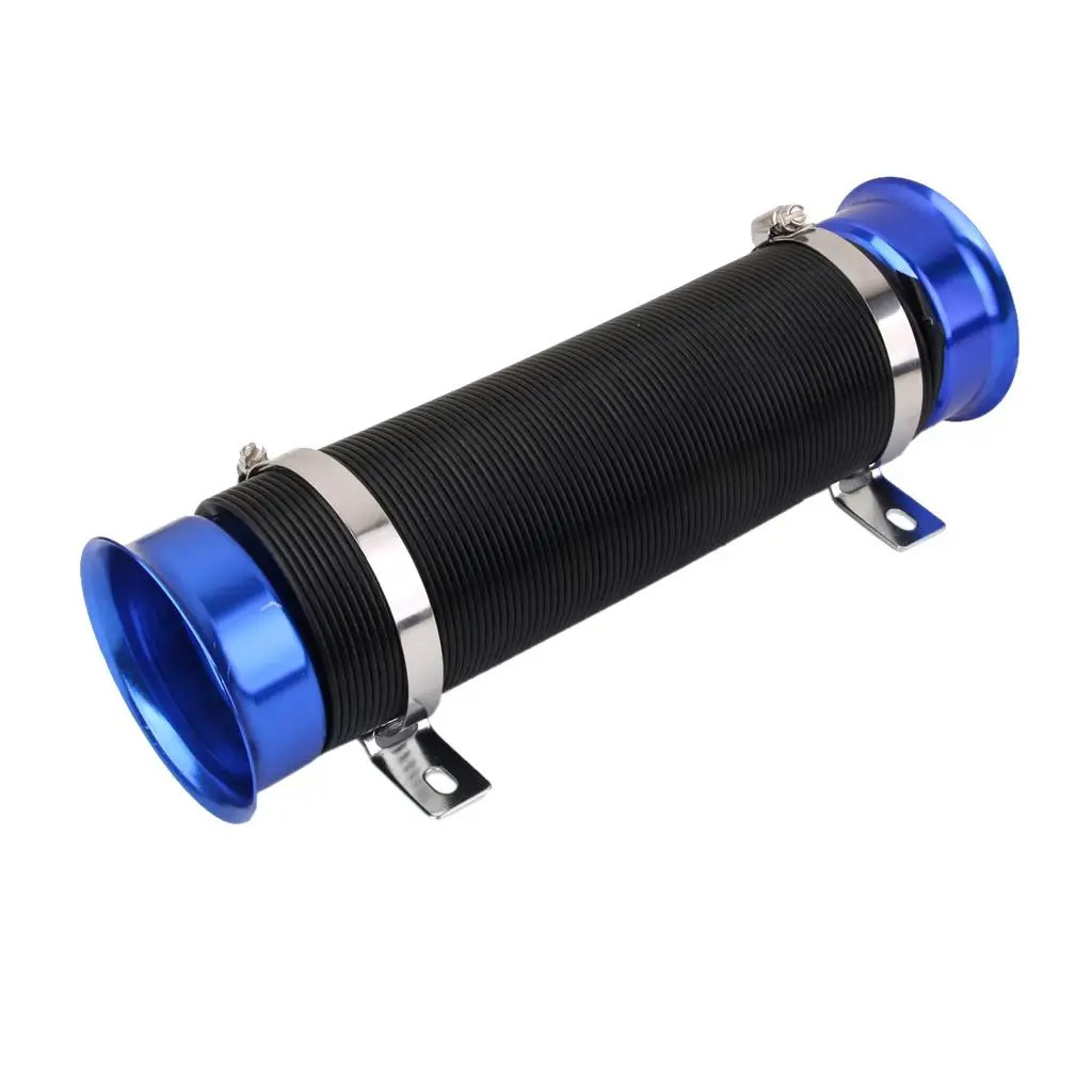 Universal Fit Blue 3 inch Multi Flexible Adjustable Cold Air Intake Inlet Pipe Hose Tube Kit