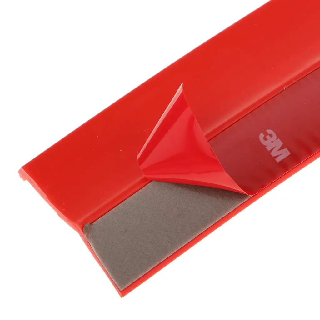 Universal PU Rubber Bumper Lip Splitter Chin Spoiler Body Trim Glossy Red