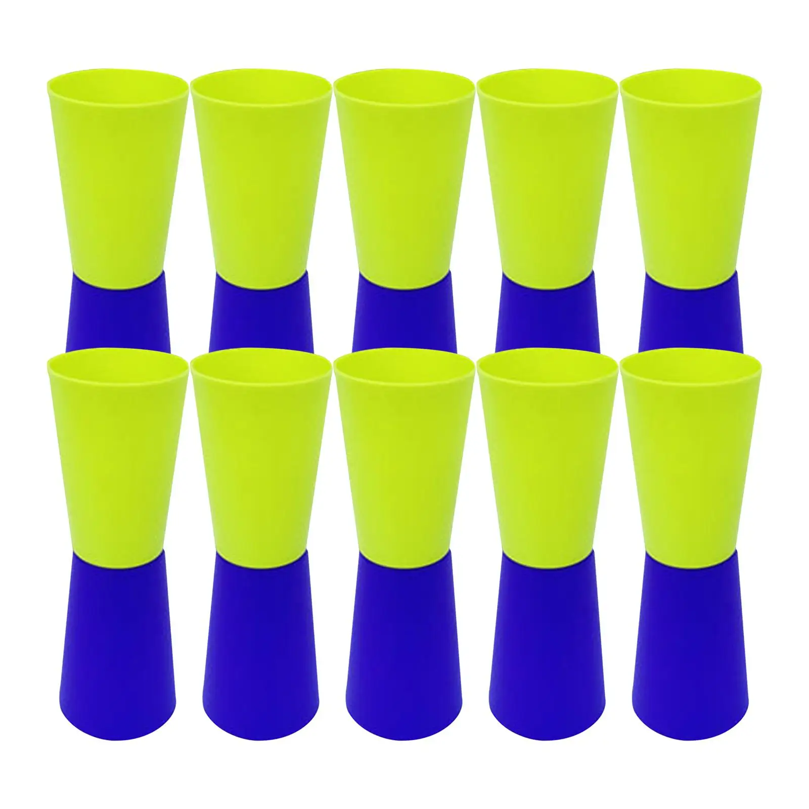 10Pcs Flip Cups Speed Agility Training Sport Equipment Reversed Cups Aid for Kindergarten Gym Rugby Activity Festive with Net