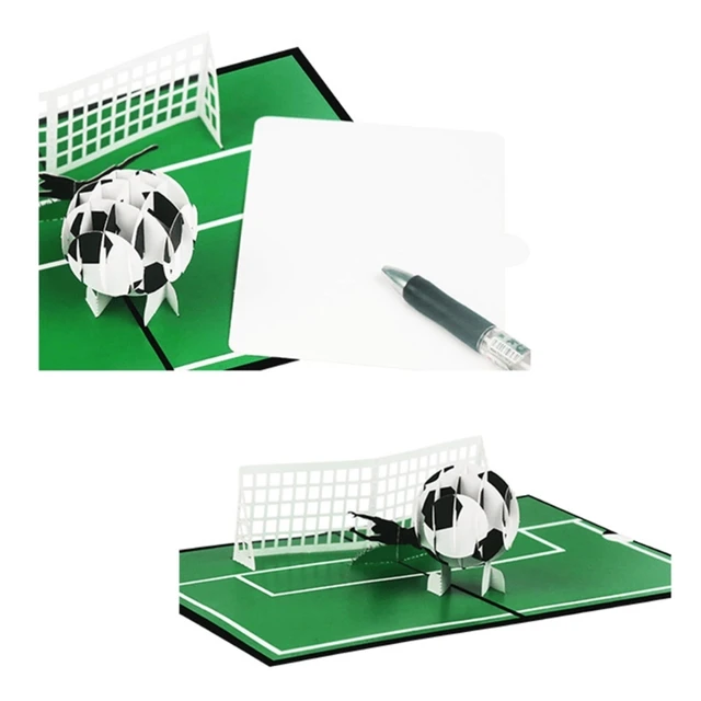 Carte d'invitation de vacances imprimée de football vert, carte de