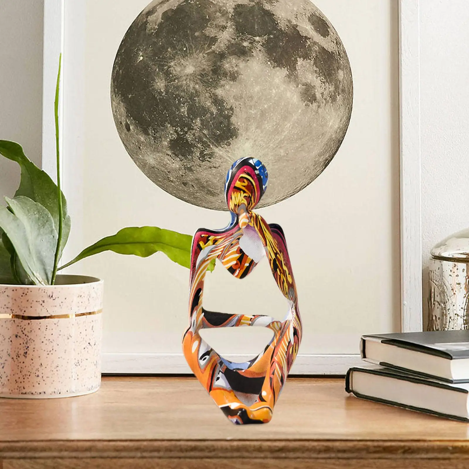 Abstract Art Thinker Statue Resin Sculpture Human Figurine Art Crafts for Desk Bedroom Bookshelf Home Decorations