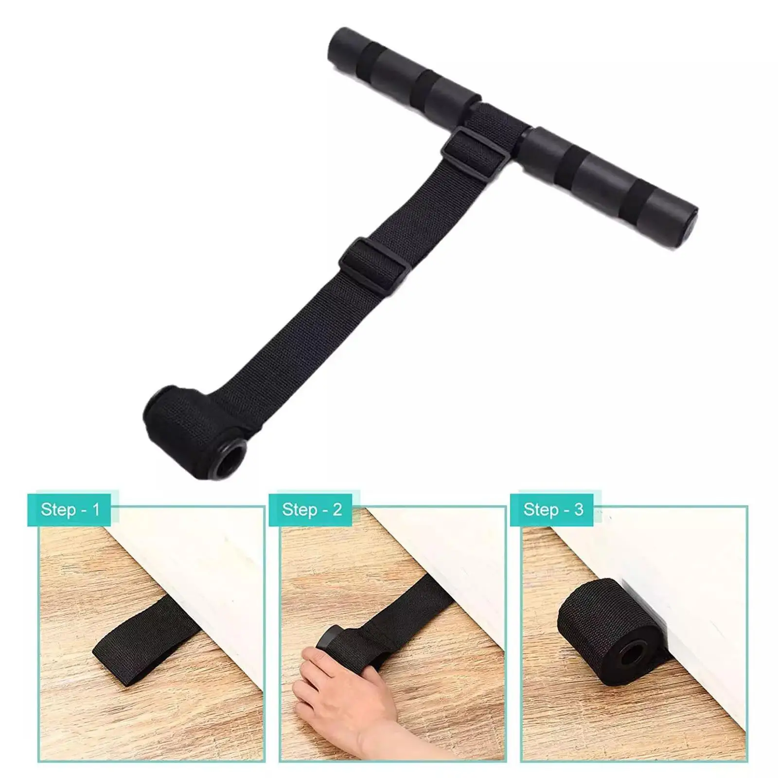 Nordic Hamstring Curl Strap Padded Ankle Bar Body Stretching for Home Gym
