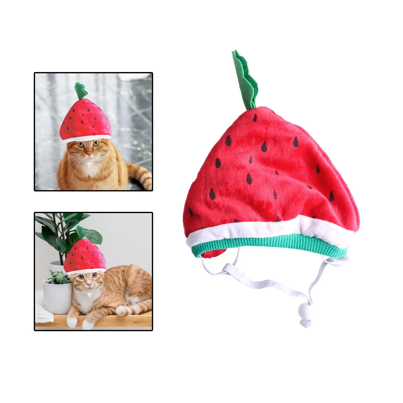 Cute Cat Costume Hat Adjustable Party Costume Accessory Cat Headgear Toy Head Wrap Winter Warm for Festival Decoration Christmas