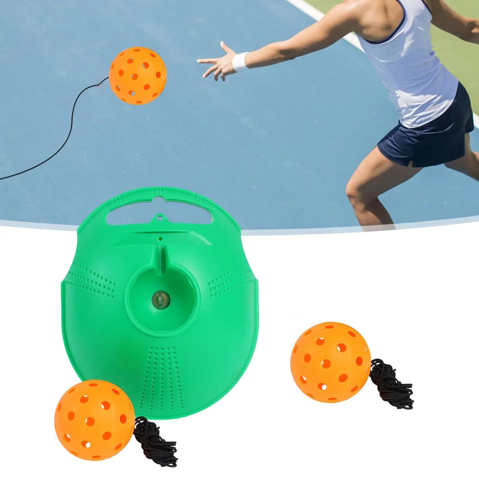 Pickleball Trainer with 40 Holes Pickleball Ball Portable with Handle Convenient Pickleball Accessories for Exercise Training