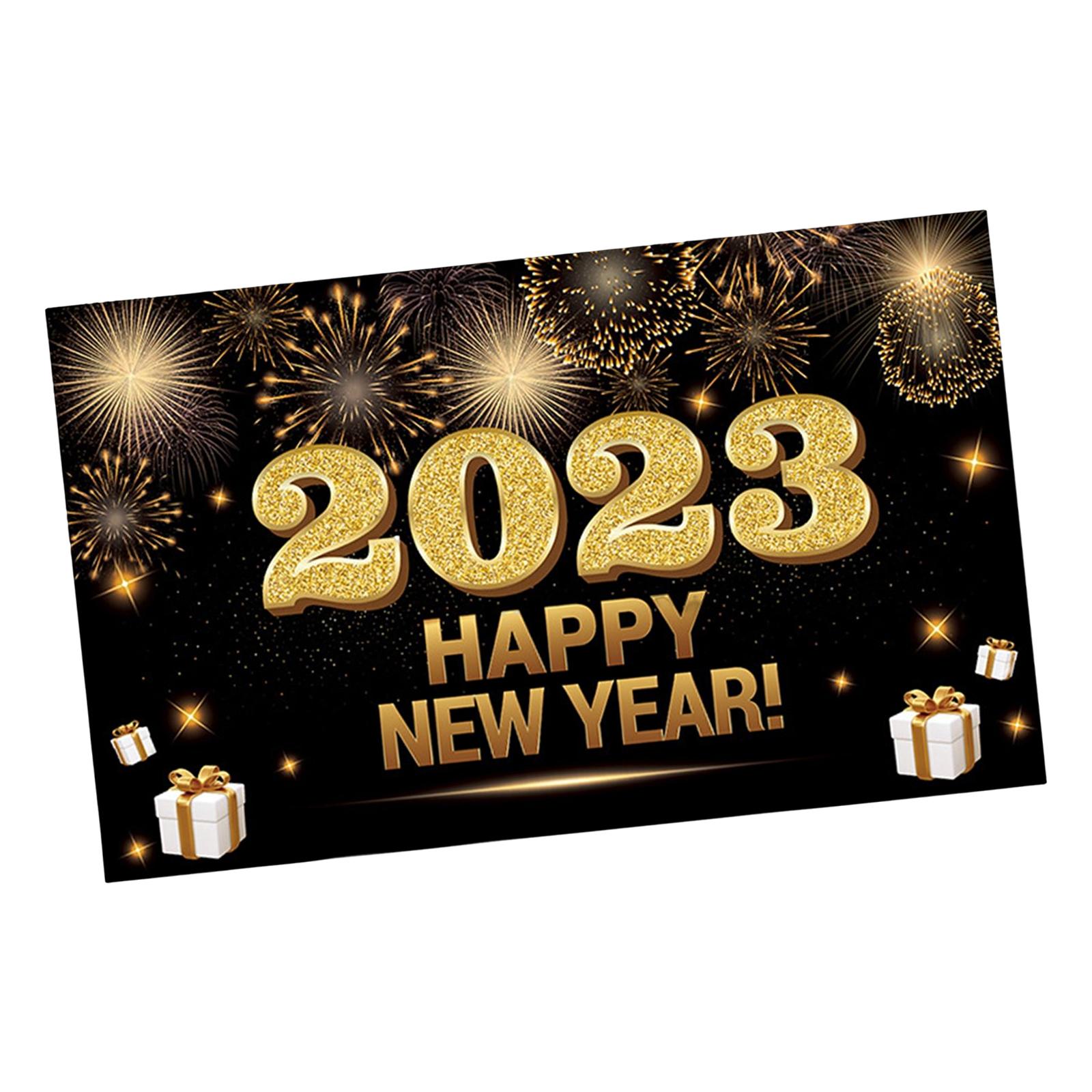 Happy New Year Banner 2023 Backdrop Festival New Year Decors Living Room Celebration Lawn Hanging Office Yard Wall Sign Poster