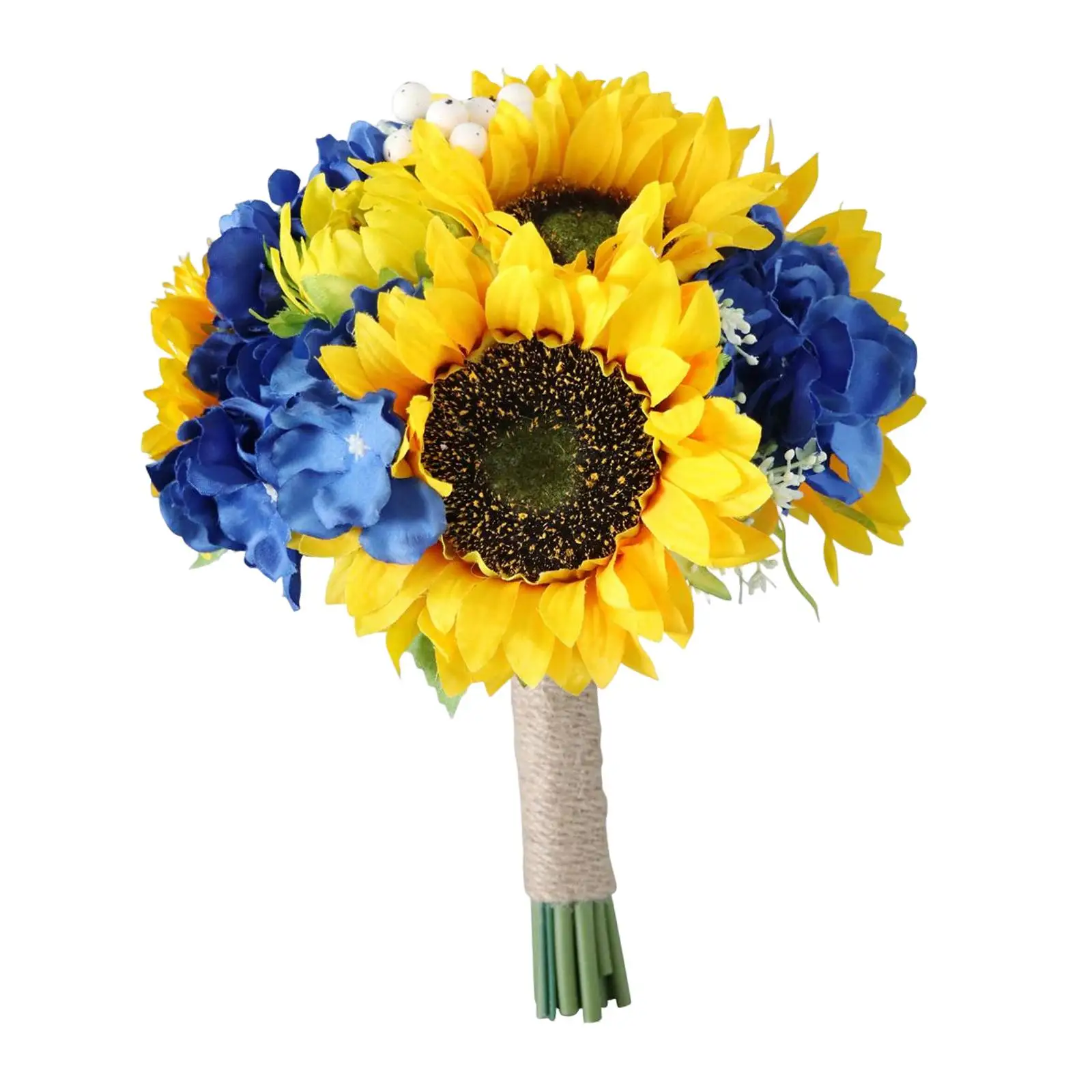 Artificial Wedding Bouquets Bridesmaid Bouquet with Linen Rope Sunflowers for Ceremony Home Decor Church Festival Decoration