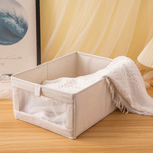 Cabinet Clothes Storage Box Visual Window Foldable Fabric Art Drawer Type  Jeans Finishing Box Daily Use - AliExpress