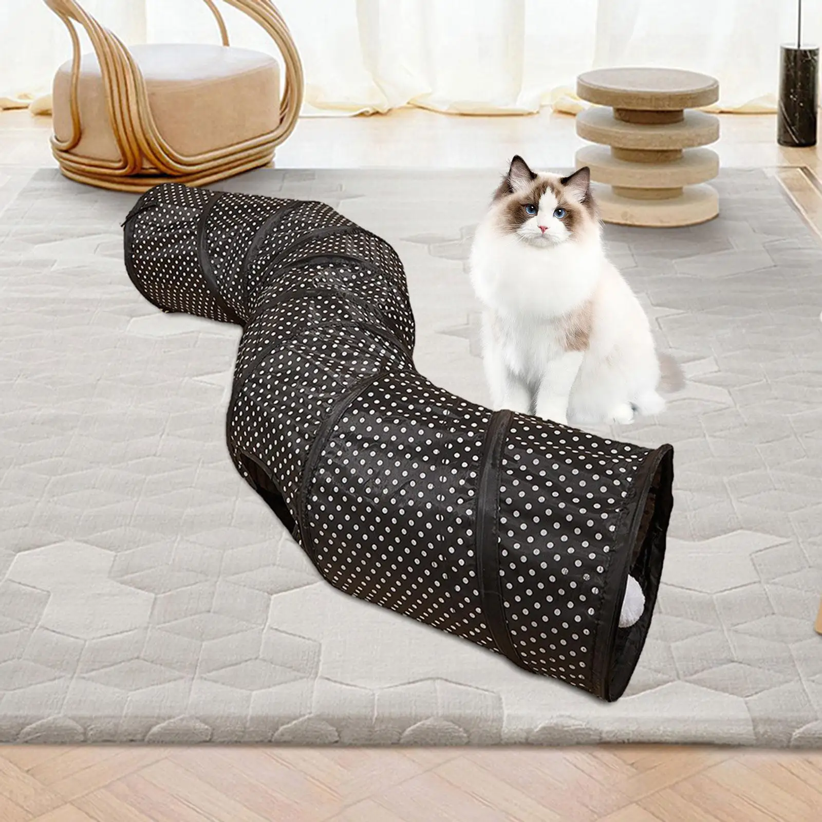 Cat Tunnel Lightweight Kitty Training Interactive Folding Folded Cat Tunnel for Kitten Rabbit Indoor Cats Hamster Outdoor