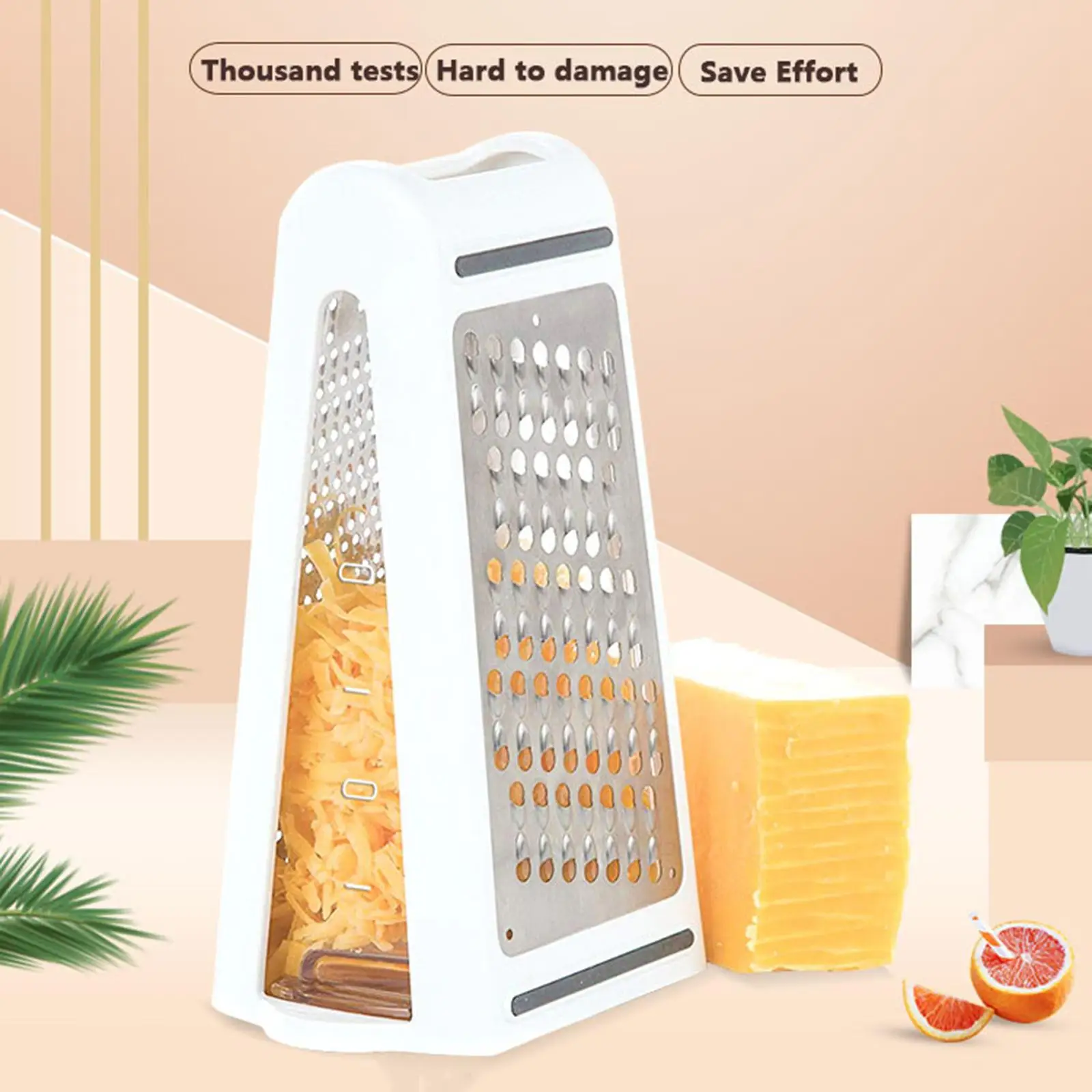Detachable Kitchen Box Grater 2-Sided Cheese Vegetables Grater Storage